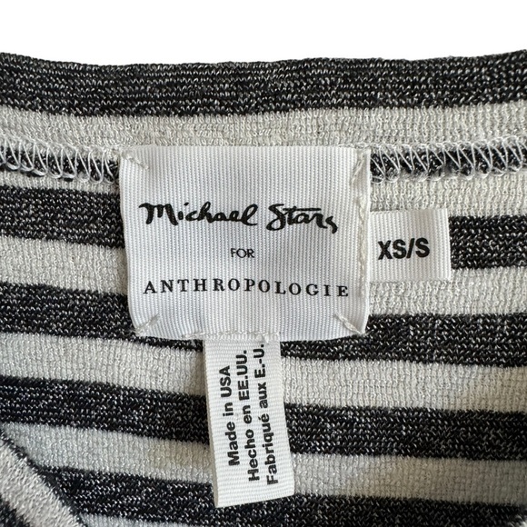 Michael Stars for Anthropologie Shimmery Striped 3/4 Sleeve Shirt, Size XS/S - Picture 6 of 7